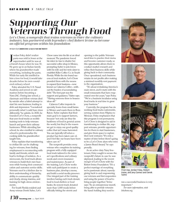 Let’s Chow & Killer Coffee featured in April's Boca Raton Magazine!